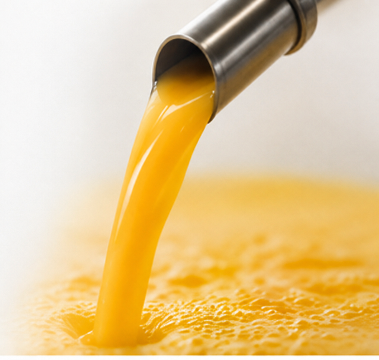 Pasteurised liquid egg in a food manufacturing facility