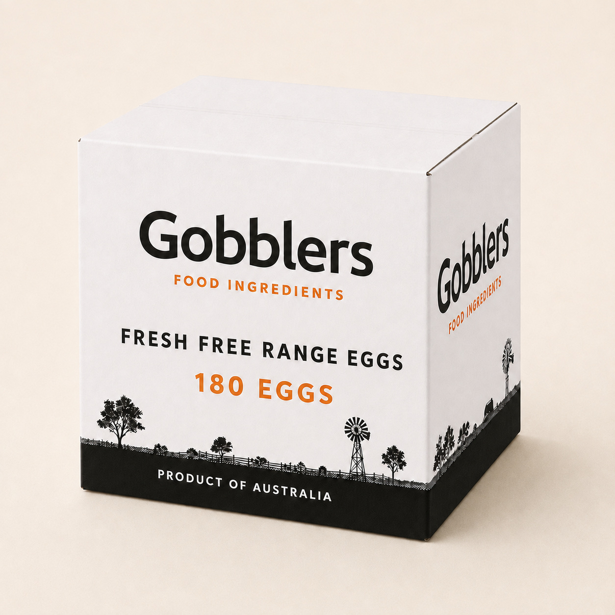 Catering carton with a tray of brown shell eggs